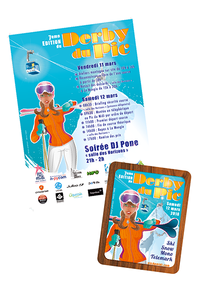Flyer + sticker Derby du Pic