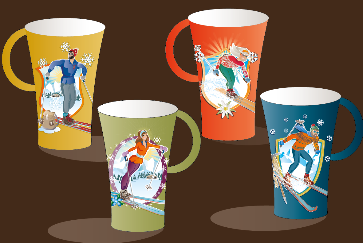 Mugs skieuses et skieurs