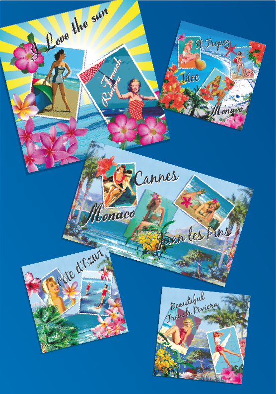 Coussins fifites pin ups